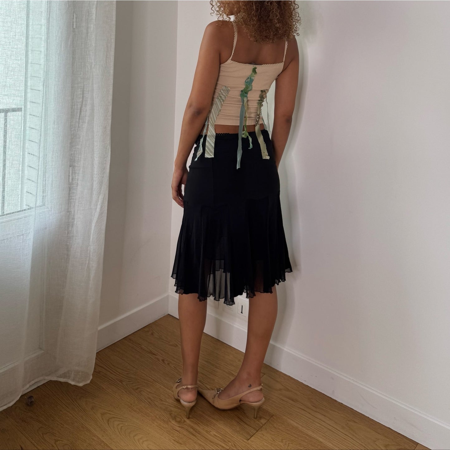 Vintage Cream Patchwork Ribbon Cami Top Liu Jo (S)