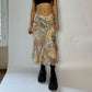 Vintage 90s silk floral Maxi Skirt (XS/M)