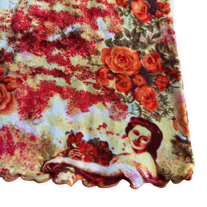 Vintage Euro Renaissance Print Mesh Top (S)