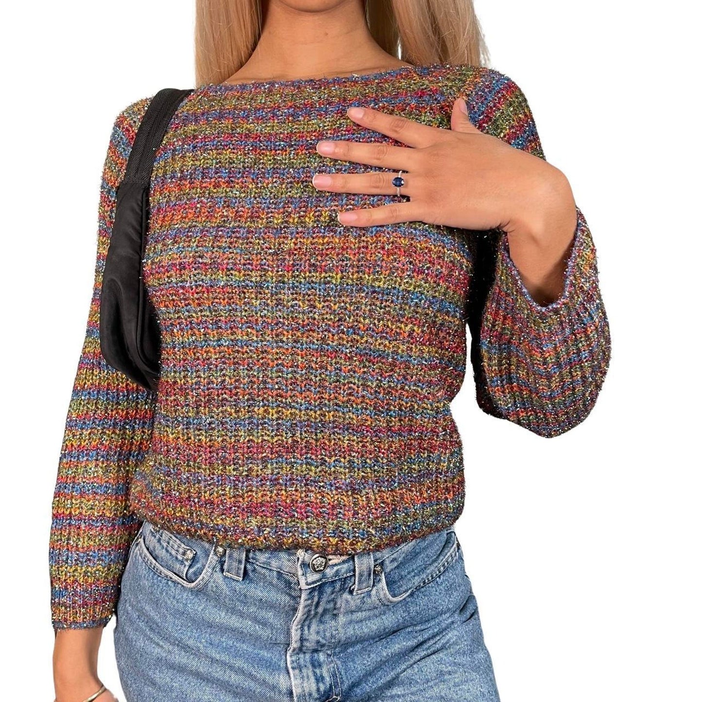 Italian Vintage 2000s Metallic Sweater (XS-M)