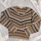 Vintage Beige Banded Hem Stripe Knit Sweater (S-L)