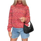 Vintage 2000s pink&orange knit sweater Stripe Pattern (XS-M)