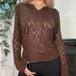 French Vintage - Vintage 2000s brown knit sweater (XS-M)