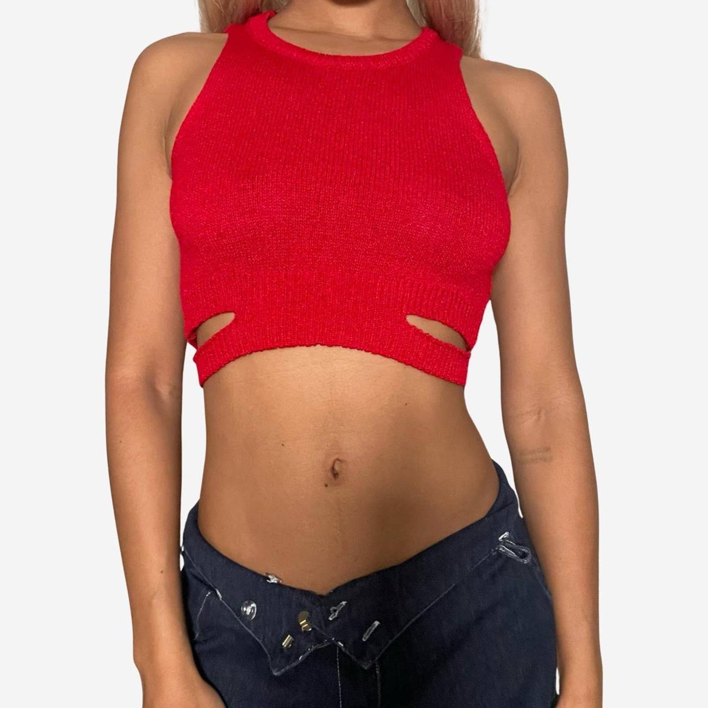 Italian Vintage 90s cut-out top (XS-S)