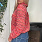 Vintage 2000s pink&orange knit sweater Stripe Pattern (XS-M)